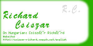 richard csiszar business card